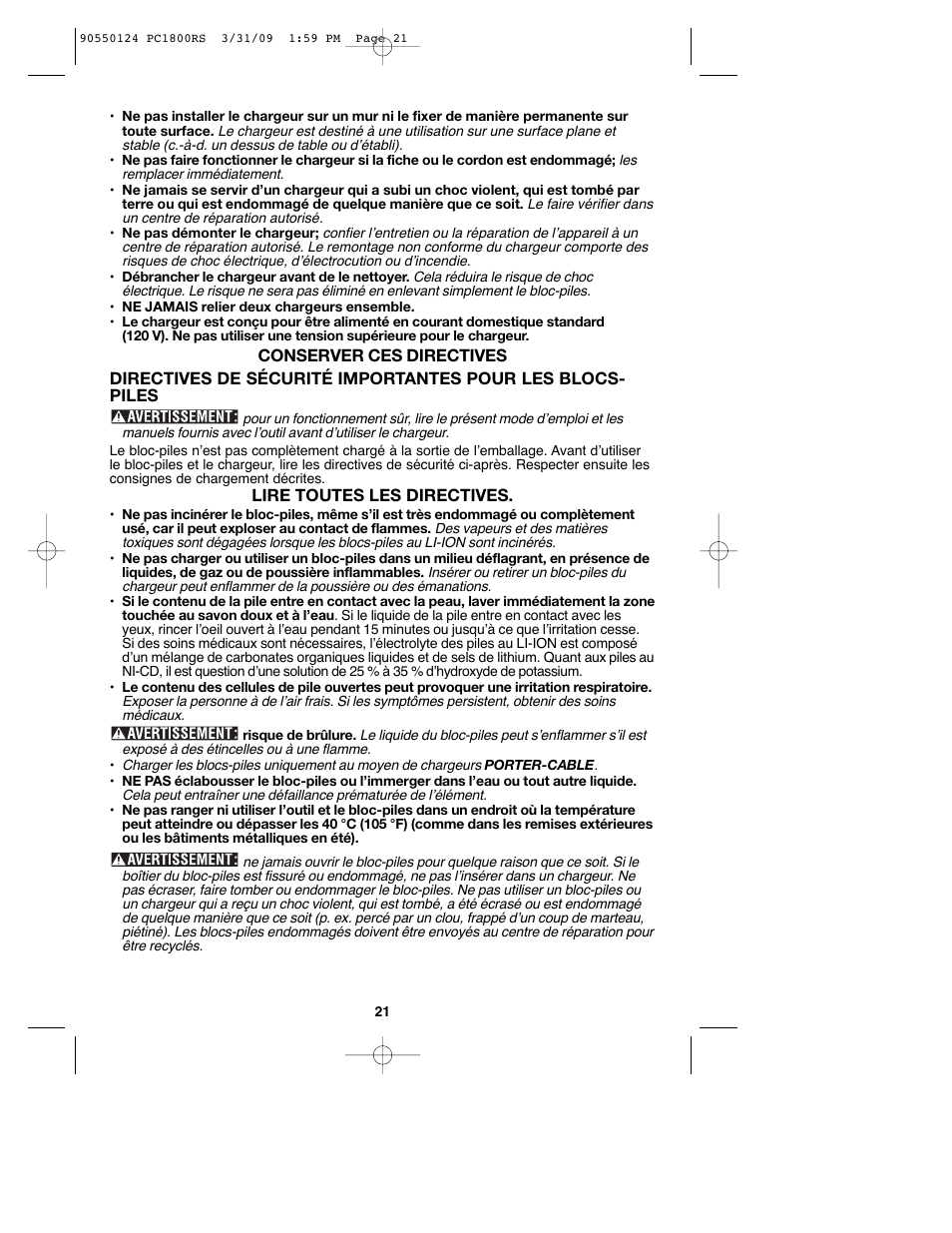 Porter-Cable PCL180RS User Manual | Page 21 / 44