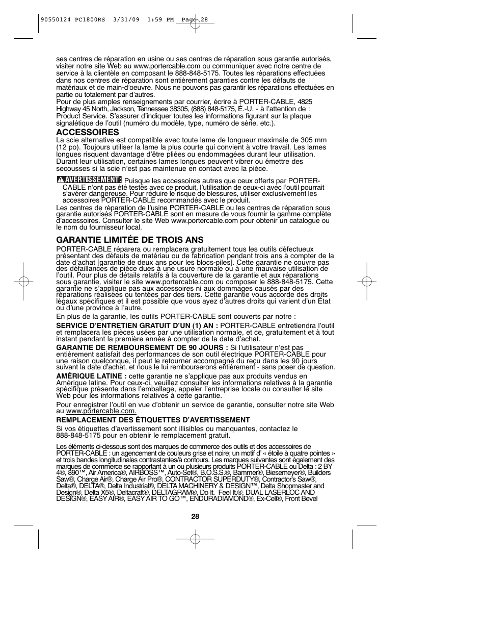 Porter-Cable PCL180RS User Manual | Page 28 / 44