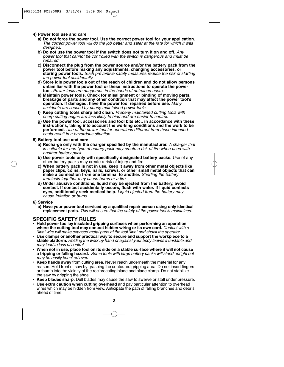 Porter-Cable PCL180RS User Manual | Page 3 / 44