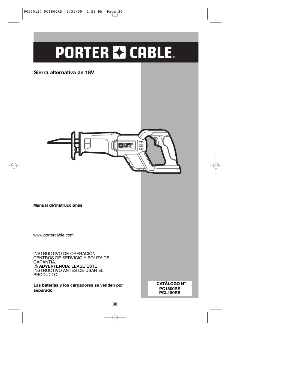 Porter-Cable PCL180RS User Manual | Page 30 / 44
