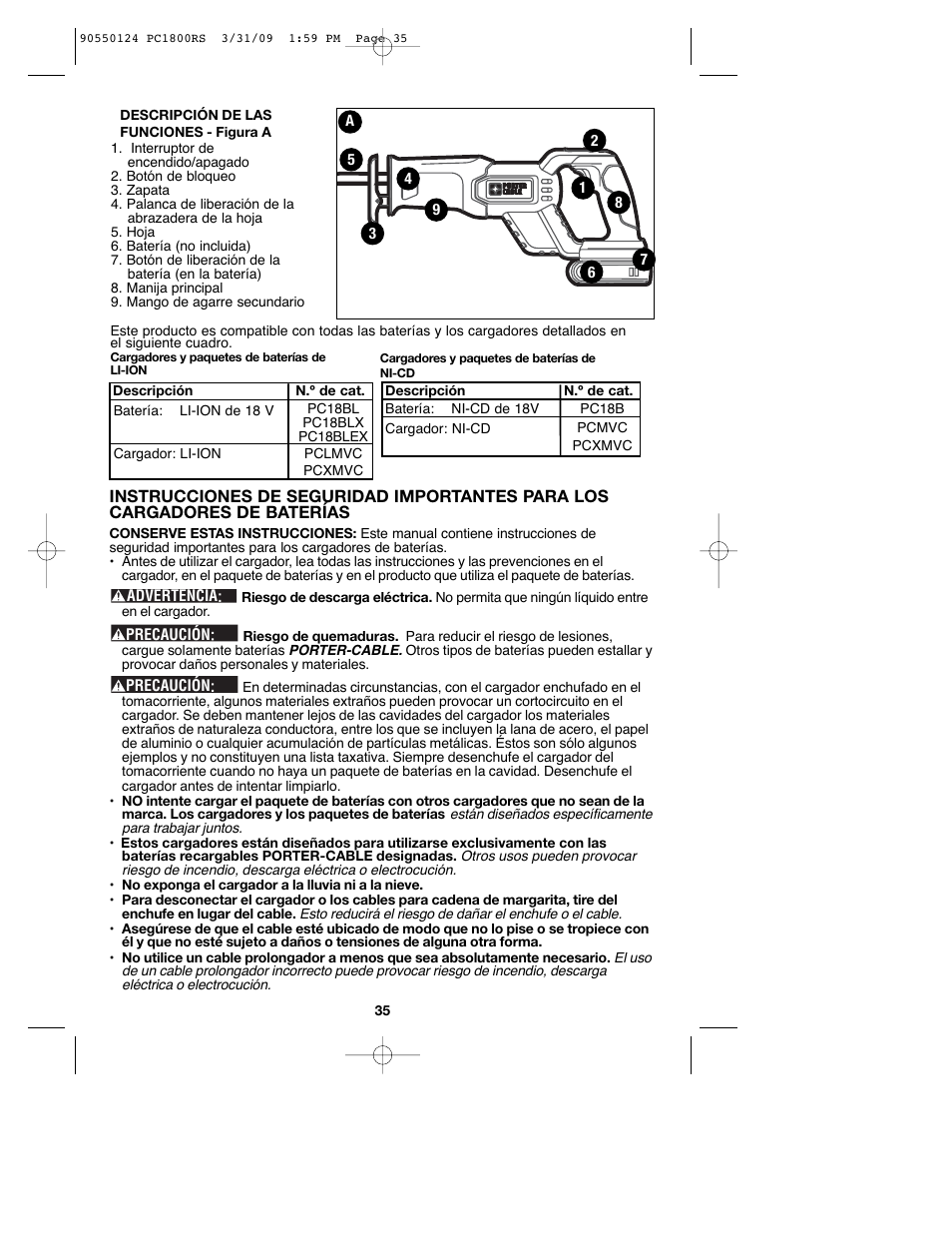 Porter-Cable PCL180RS User Manual | Page 35 / 44