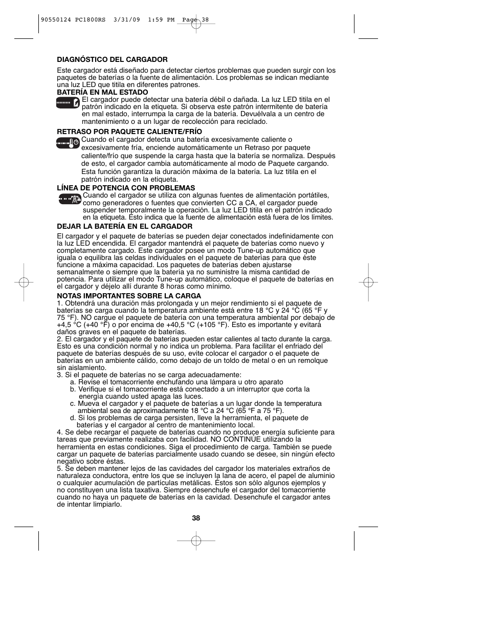 Porter-Cable PCL180RS User Manual | Page 38 / 44
