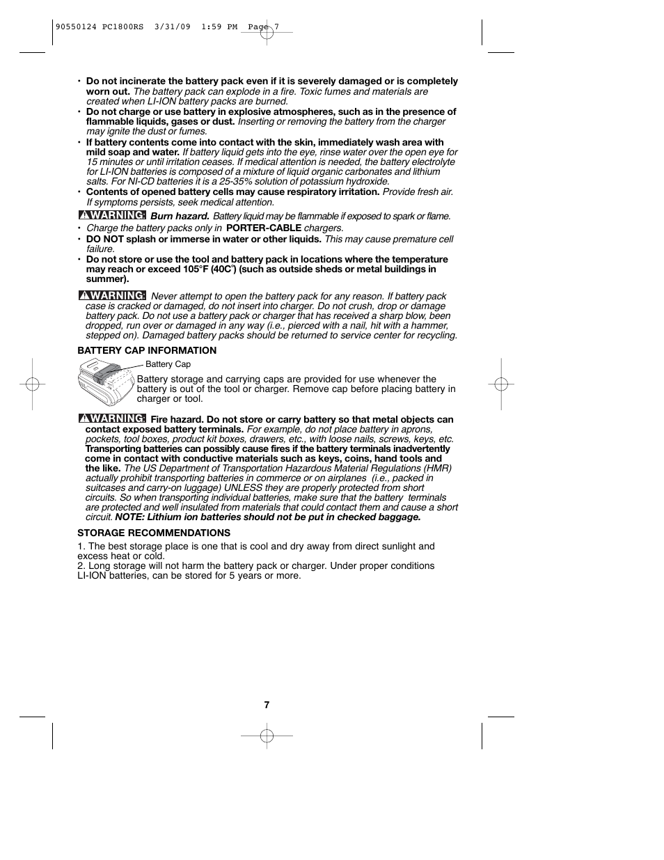 Porter-Cable PCL180RS User Manual | Page 7 / 44