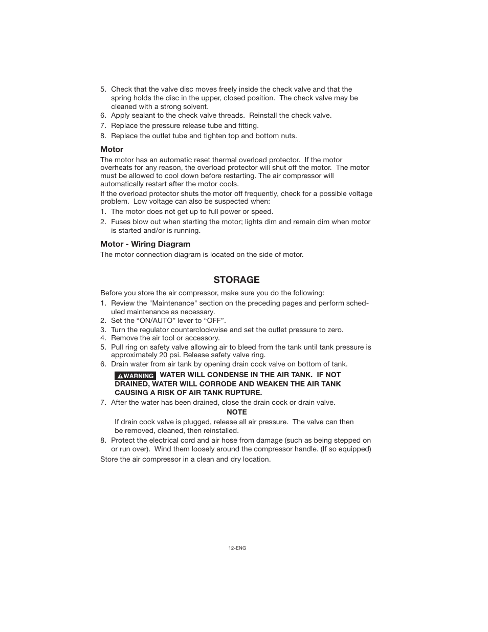 Storage | Porter-Cable CPF23400P User Manual | Page 12 / 18