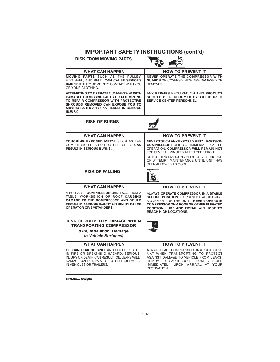 Important safety instructions (cont’d) | Porter-Cable CPF23400P User Manual | Page 5 / 18