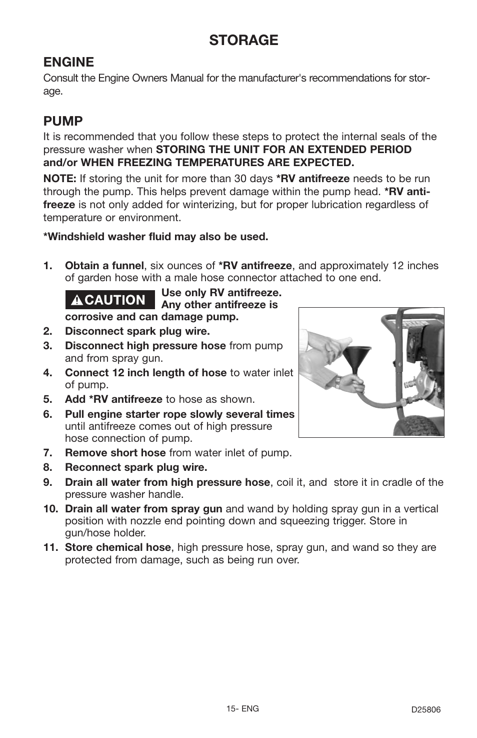 Storage, Engine, Pump | Porter-Cable PCH3600GRC User Manual | Page 15 / 20