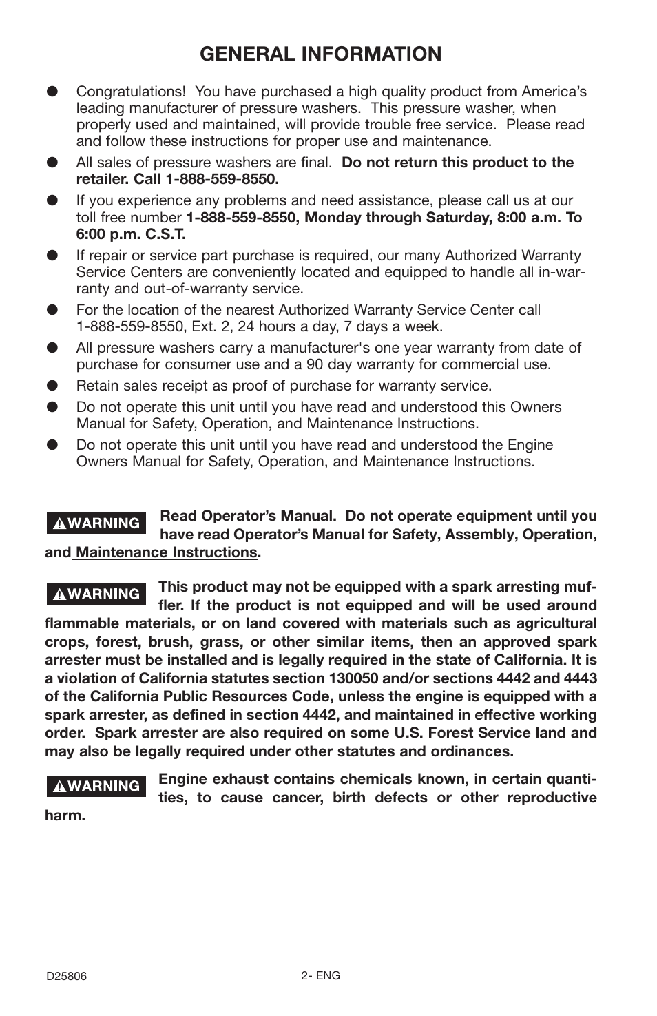 General information | Porter-Cable PCH3600GRC User Manual | Page 2 / 20
