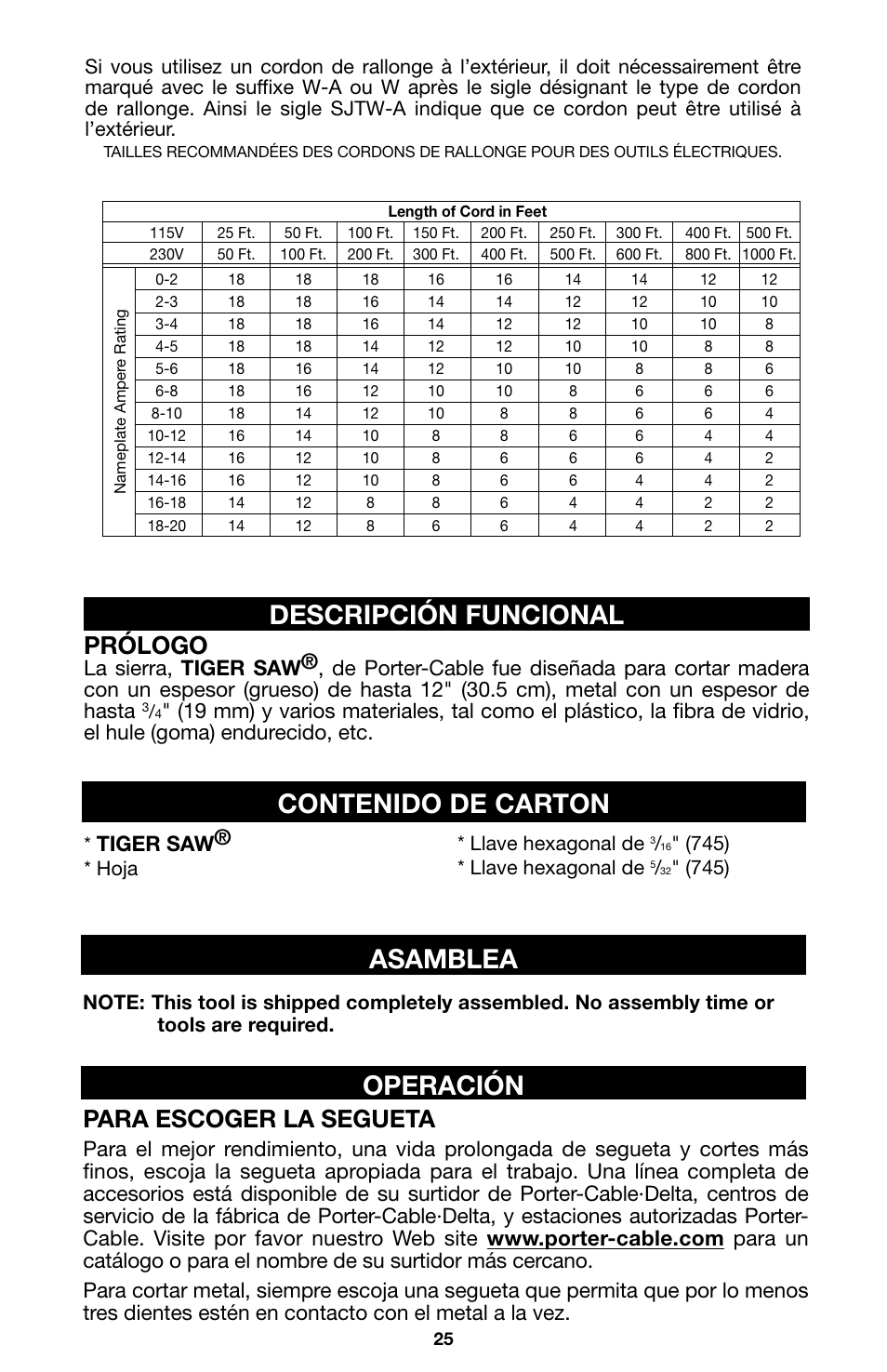 Porter-Cable 746 User Manual | Page 25 / 52