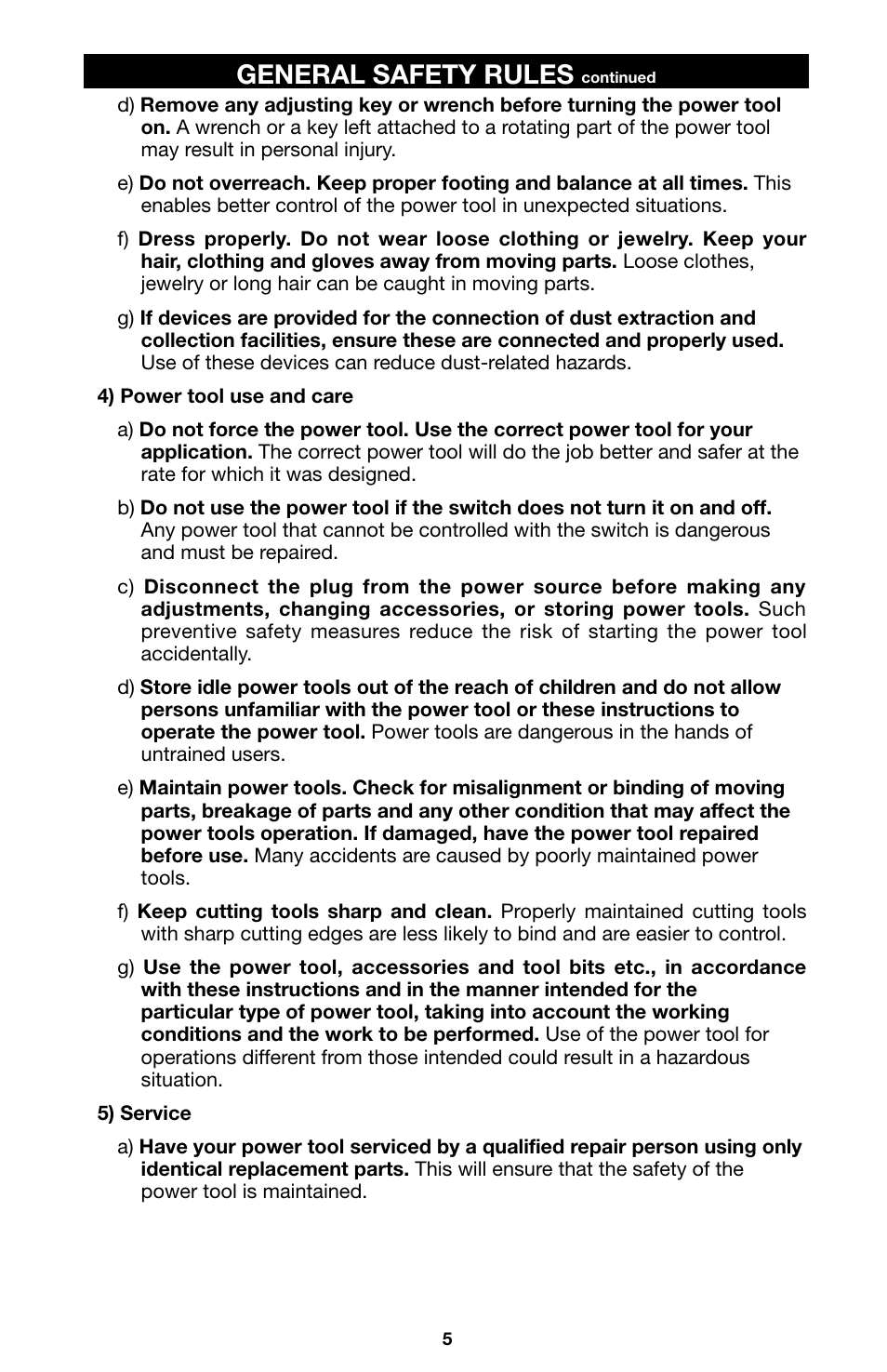 General safety rules | Porter-Cable 746 User Manual | Page 5 / 52