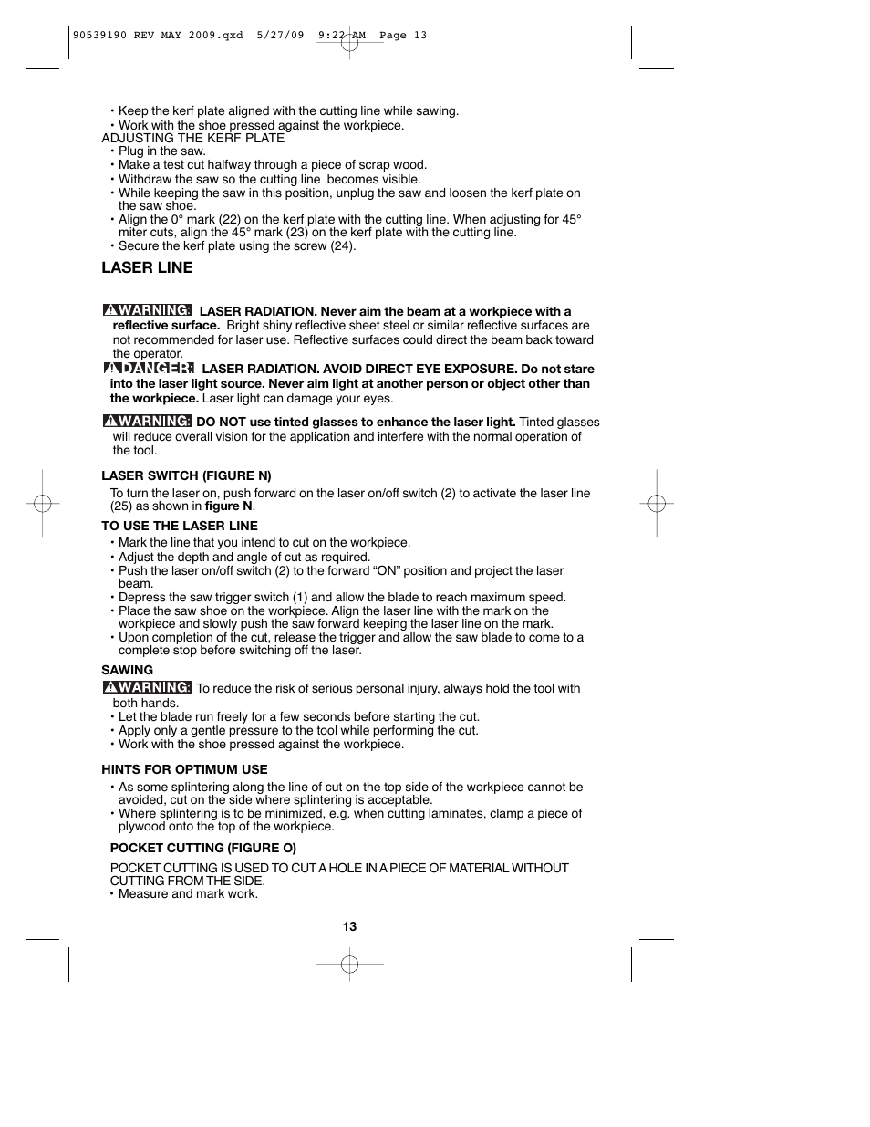 Porter-Cable PC13CSL User Manual | Page 13 / 44