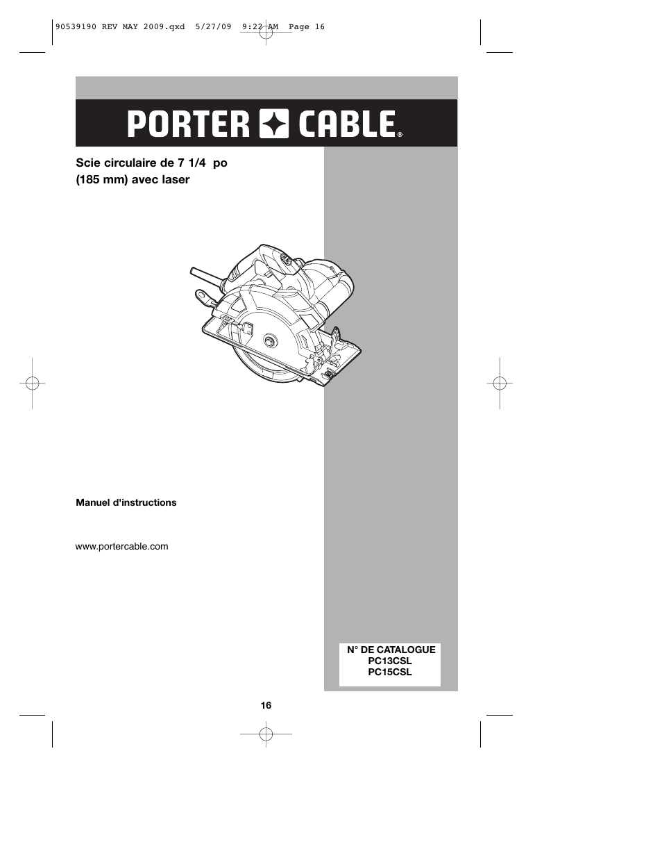 Porter-Cable PC13CSL User Manual | Page 16 / 44