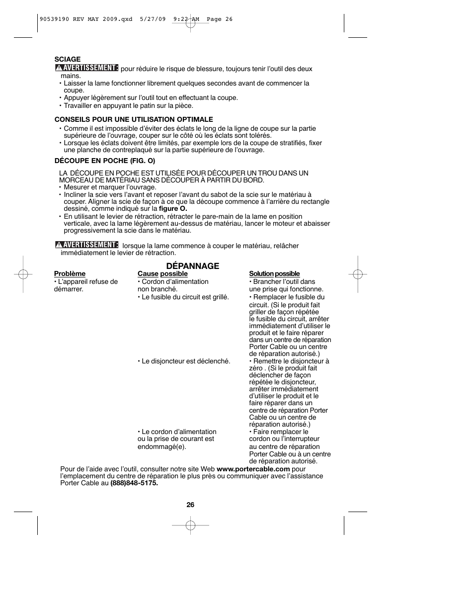 Porter-Cable PC13CSL User Manual | Page 26 / 44