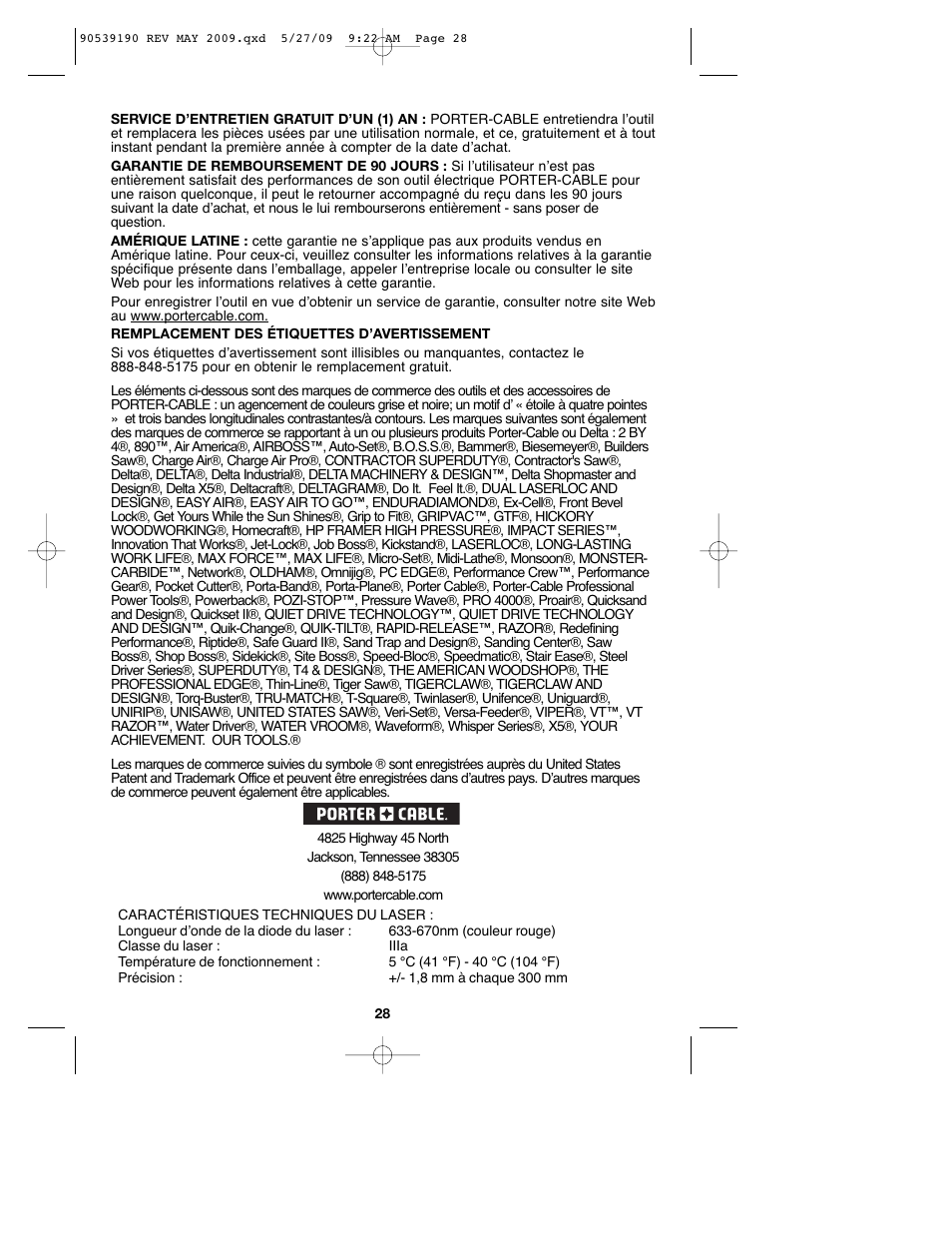 Porter-Cable PC13CSL User Manual | Page 28 / 44