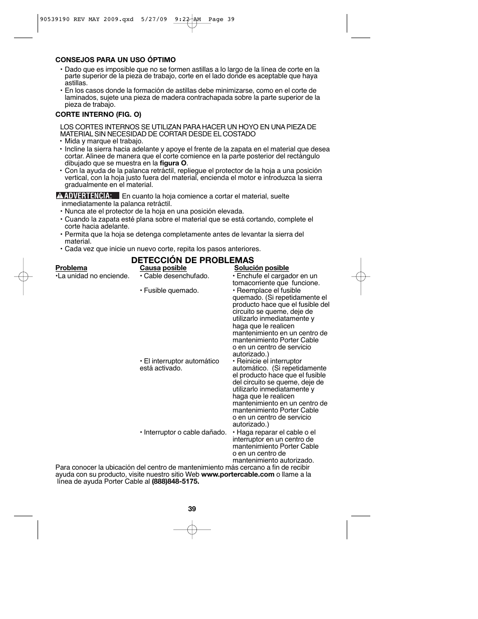 Porter-Cable PC13CSL User Manual | Page 39 / 44