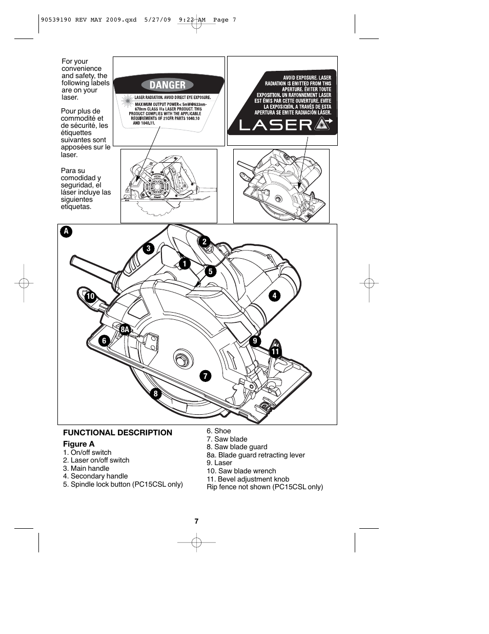 Porter-Cable PC13CSL User Manual | Page 7 / 44