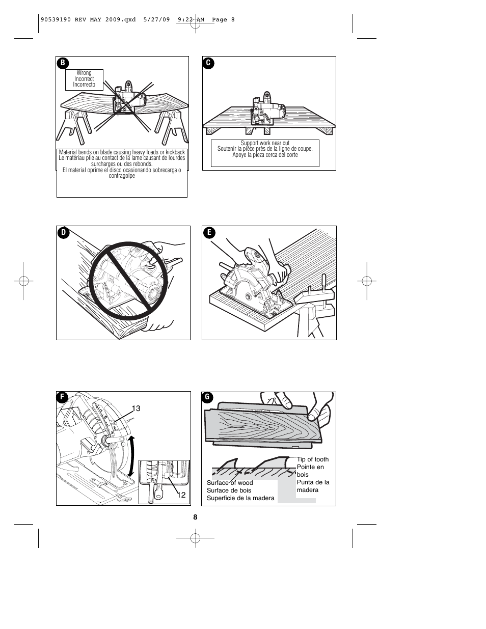 Porter-Cable PC13CSL User Manual | Page 8 / 44