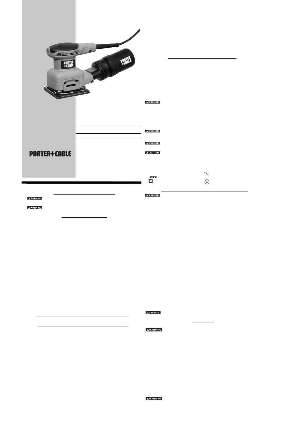Porter-Cable 342 User Manual | 5 pages
