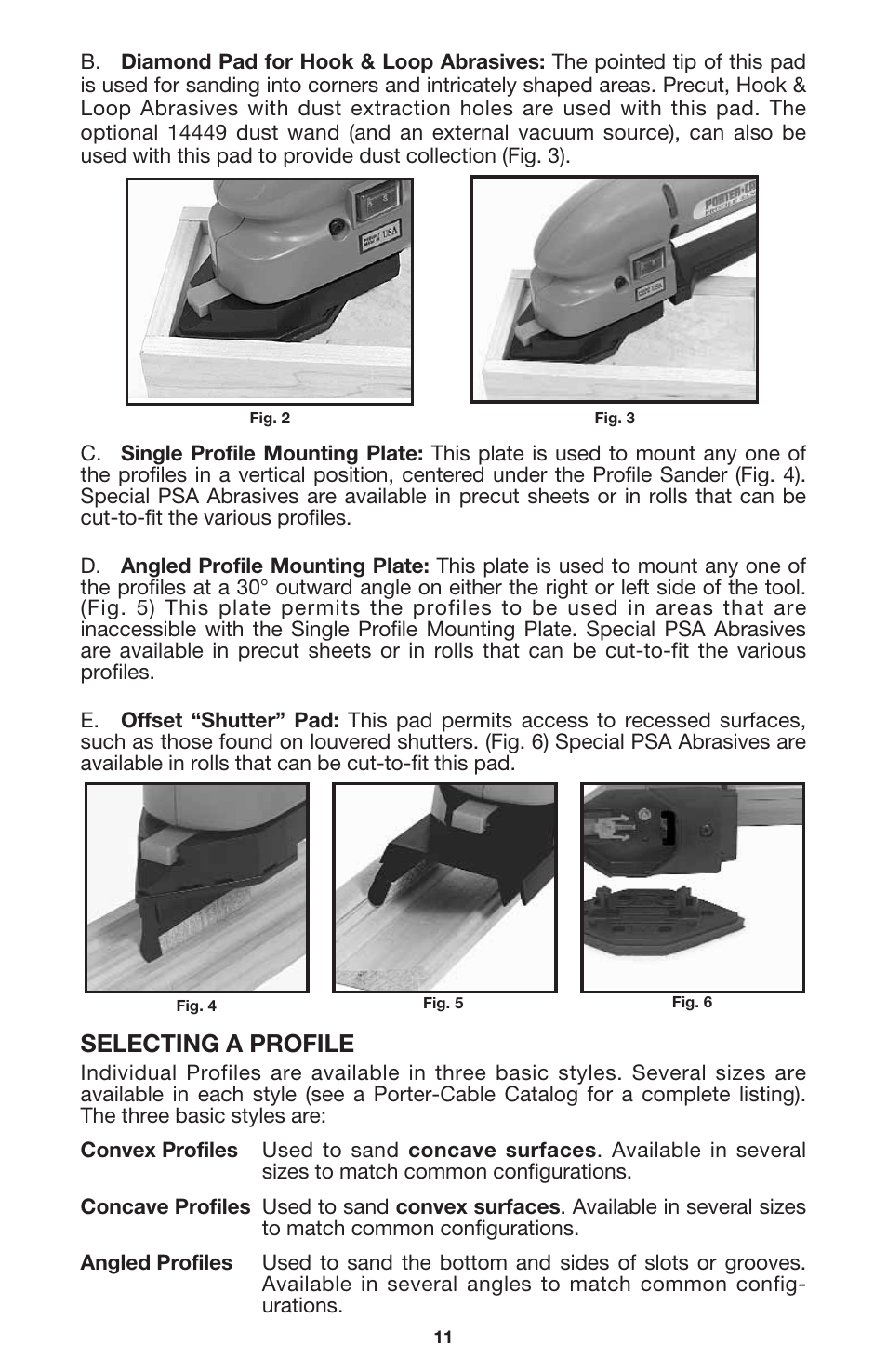 Selecting a profile | Porter-Cable 444vs User Manual | Page 11 / 19