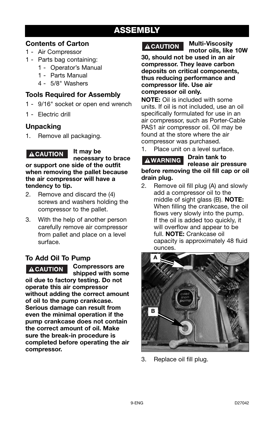 Assembly | Porter-Cable C7550 User Manual | Page 9 / 26