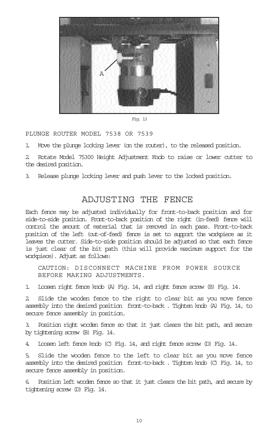 Adjusting the fence | Porter-Cable 698 User Manual | Page 10 / 19