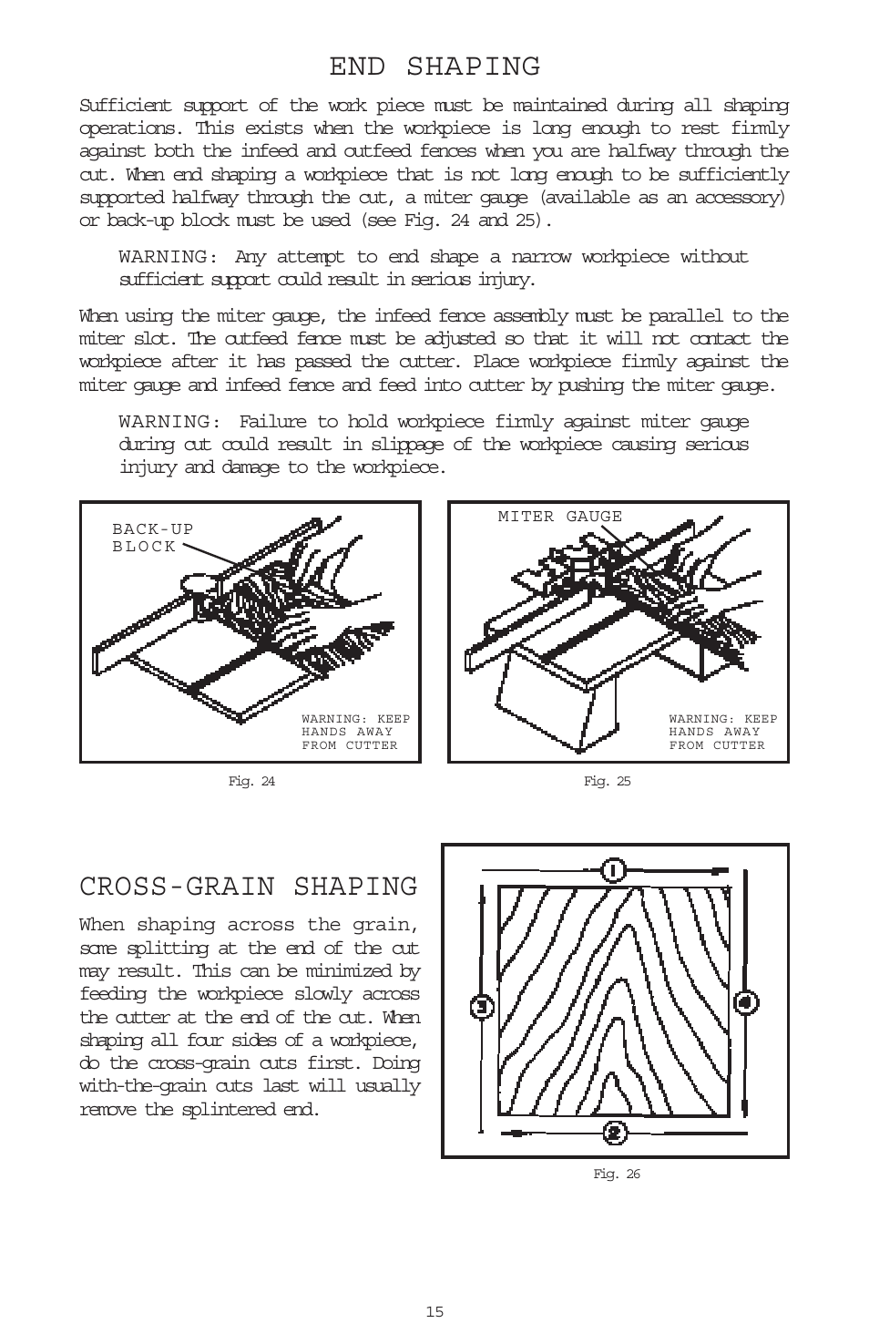 End shaping, Cross-grain shaping | Porter-Cable 698 User Manual | Page 15 / 19