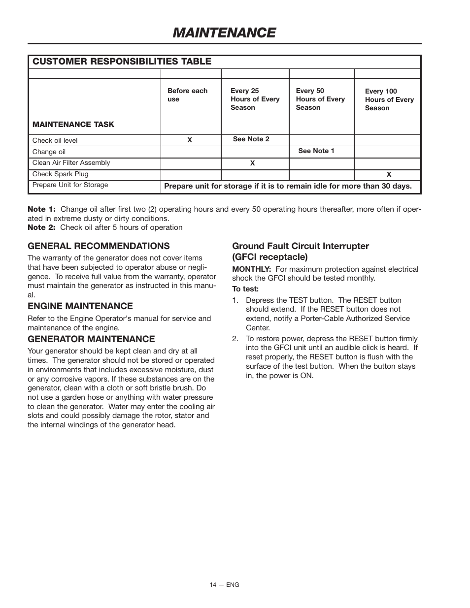 Maintenance | Porter-Cable H451CS User Manual | Page 14 / 20