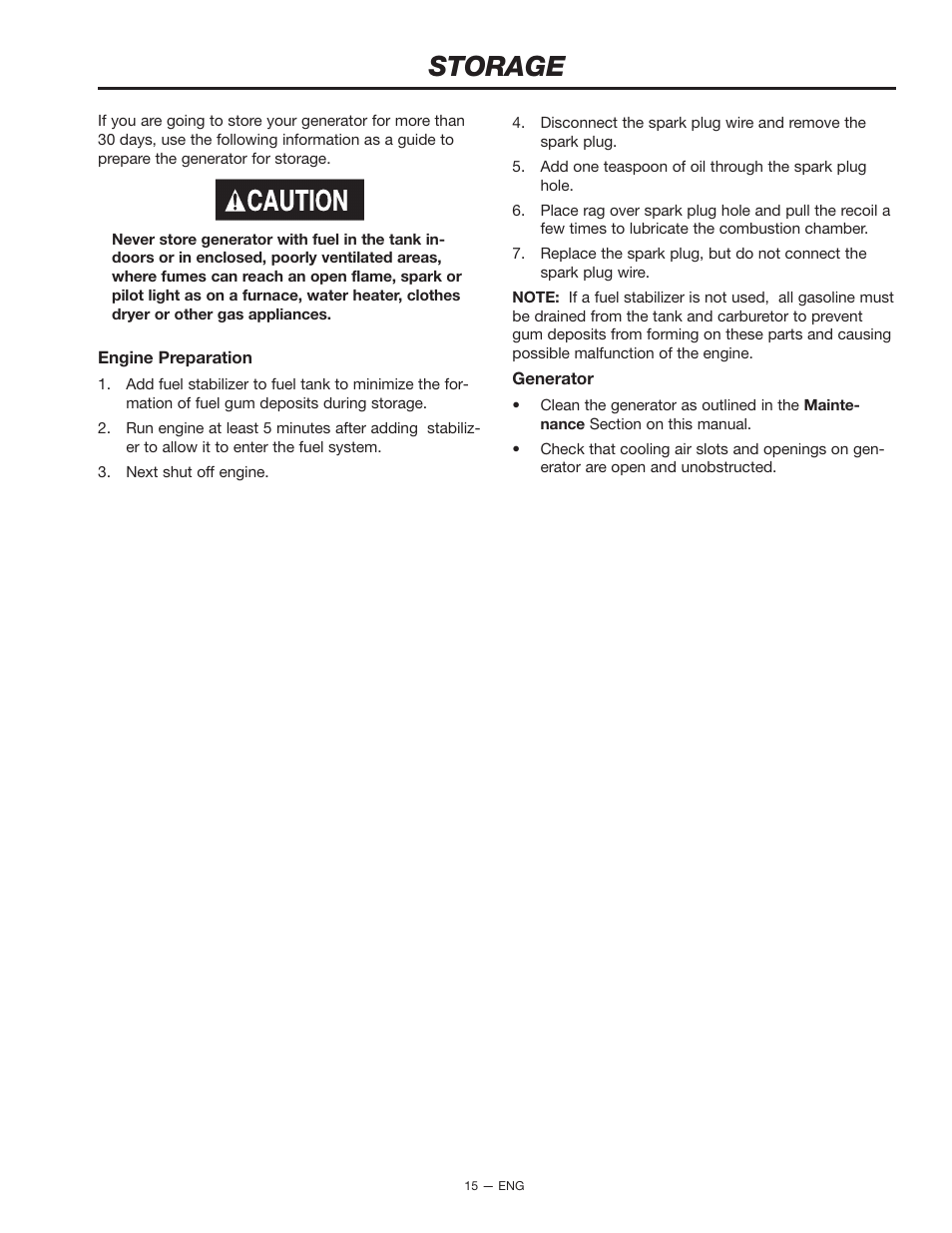 Storage | Porter-Cable H451CS User Manual | Page 15 / 20