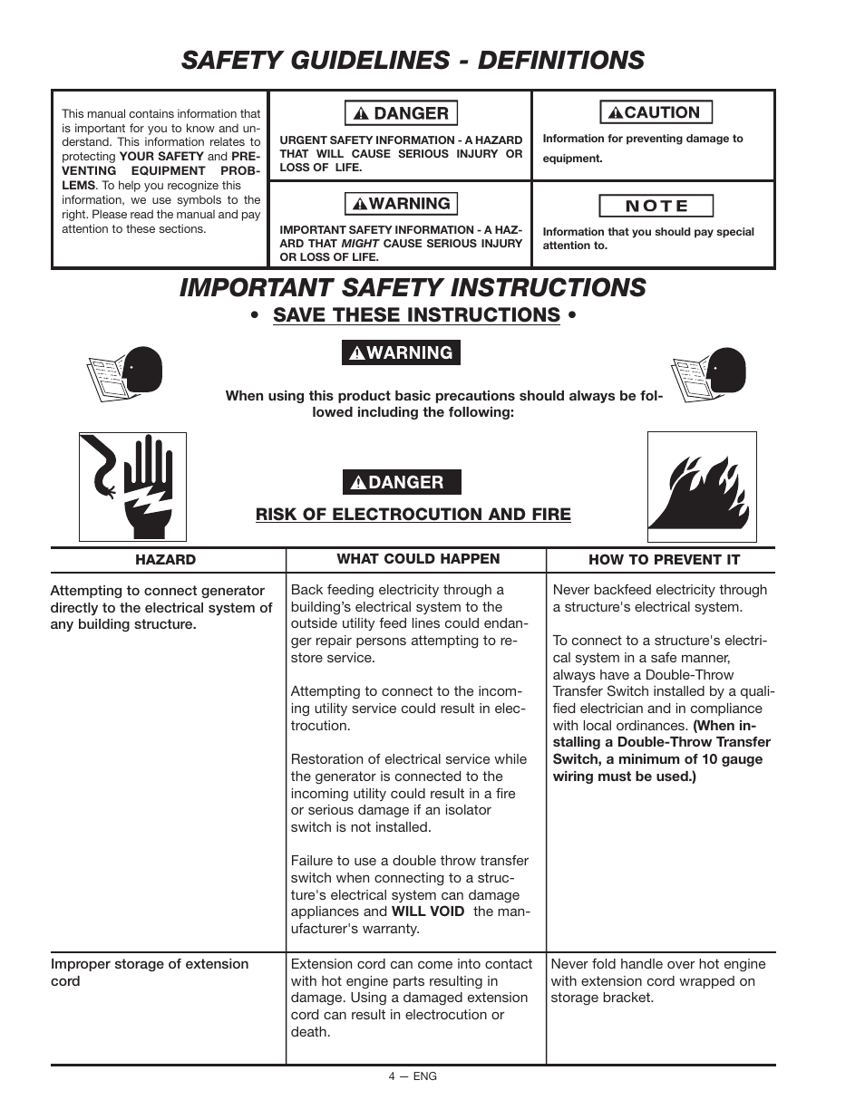 Save these instructions | Porter-Cable H451CS User Manual | Page 4 / 20