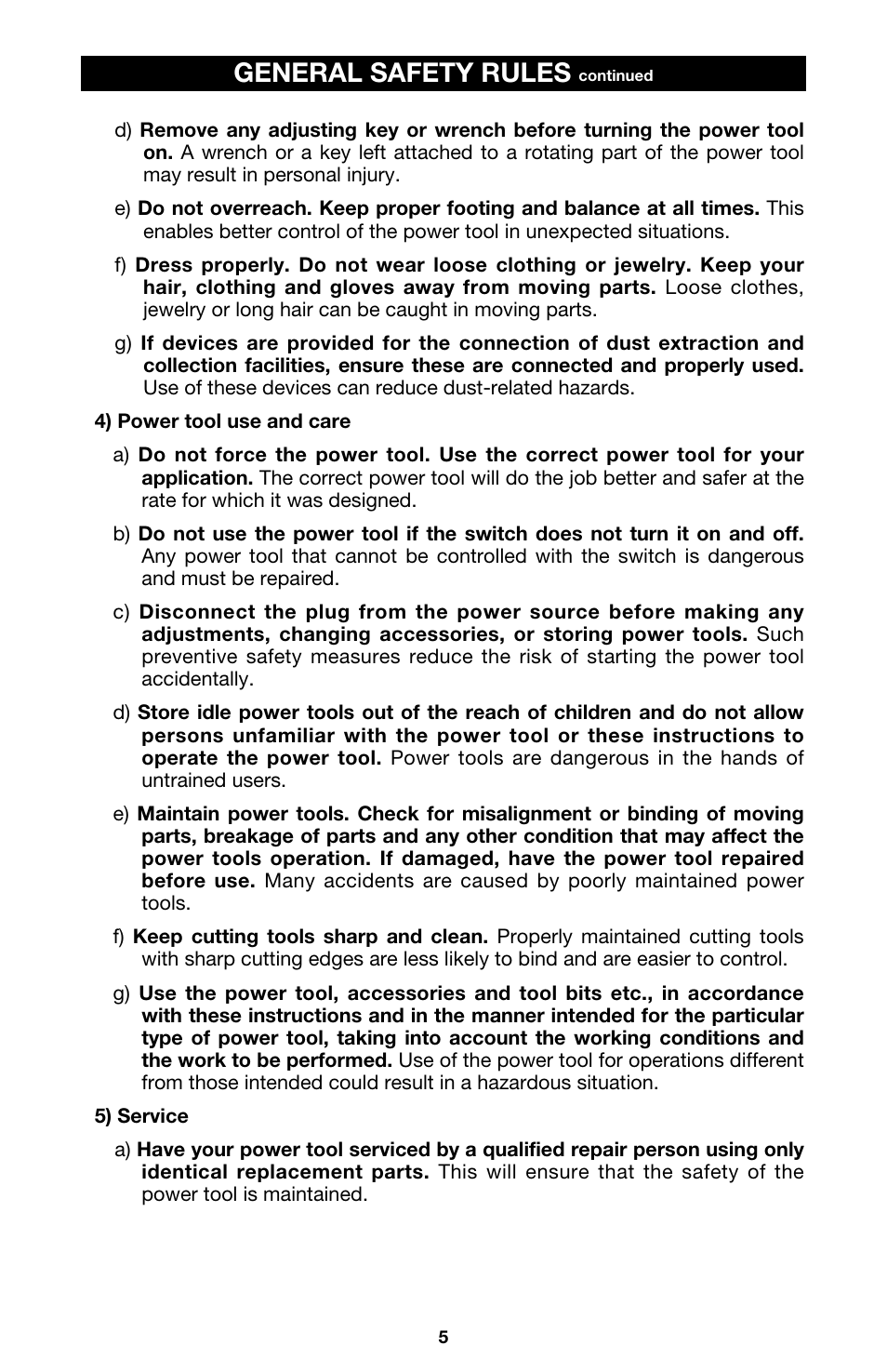 General safety rules | Porter-Cable 3/8" KEYLESS DRILL 2614 User Manual | Page 5 / 15