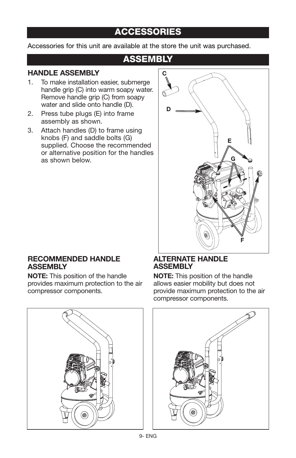 Accessories assembly | Porter-Cable C2555 User Manual | Page 9 / 80