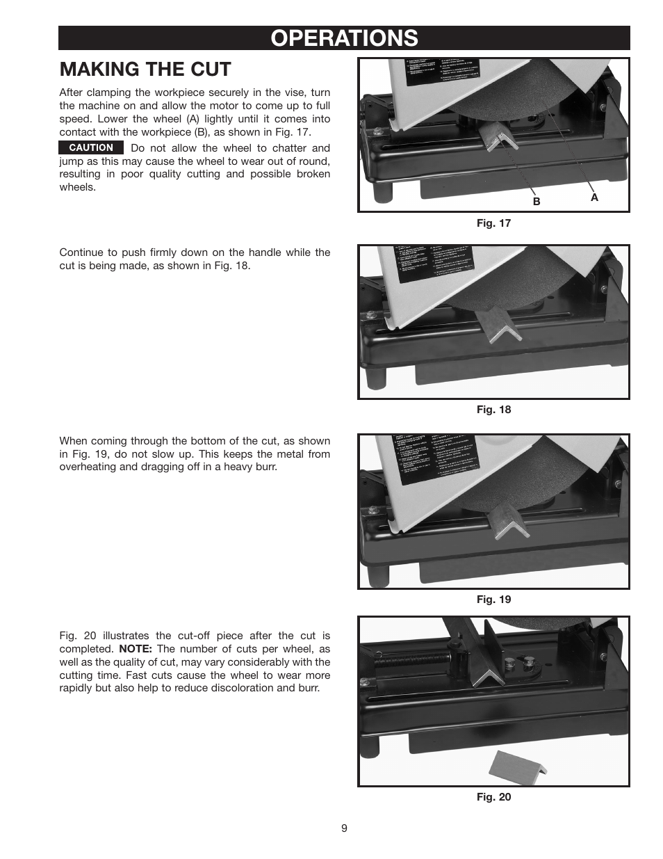 Operations, Making the cut | Porter-Cable 909516 User Manual | Page 9 / 13