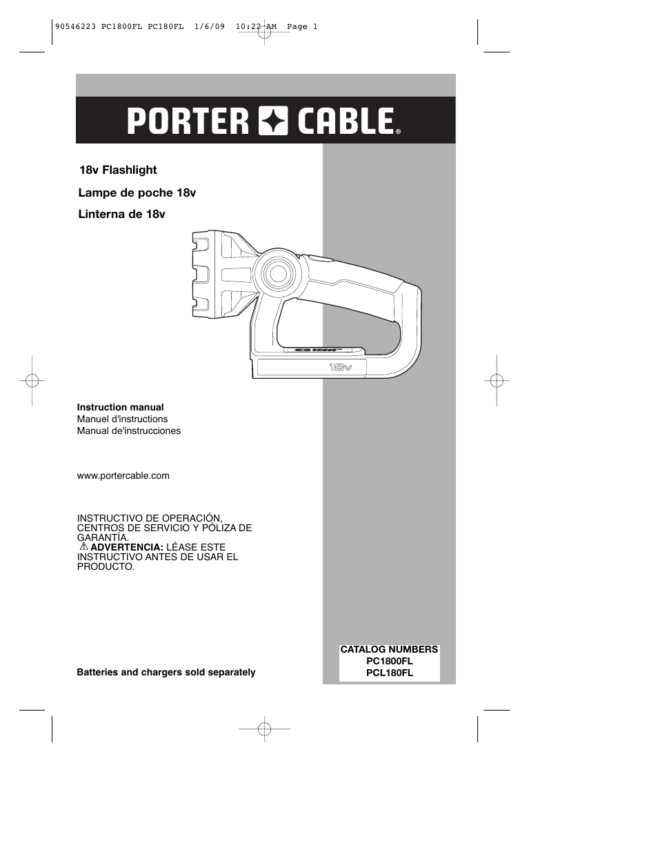 Porter-Cable PC1800FL User Manual | 40 pages