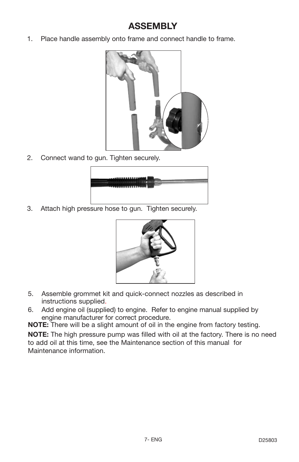 Assembly | Porter-Cable D25803-025-1 User Manual | Page 7 / 20