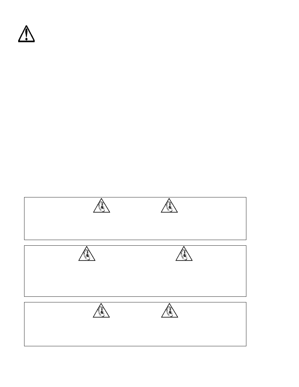 Attenzione, Warning, Atencion | 85 db (a), Riesgo de daño auditivo | Porter-Cable FTS-150 User Manual | Page 3 / 26