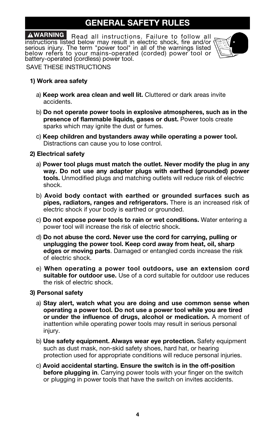 General safety rules | Porter-Cable 333VS User Manual | Page 4 / 48