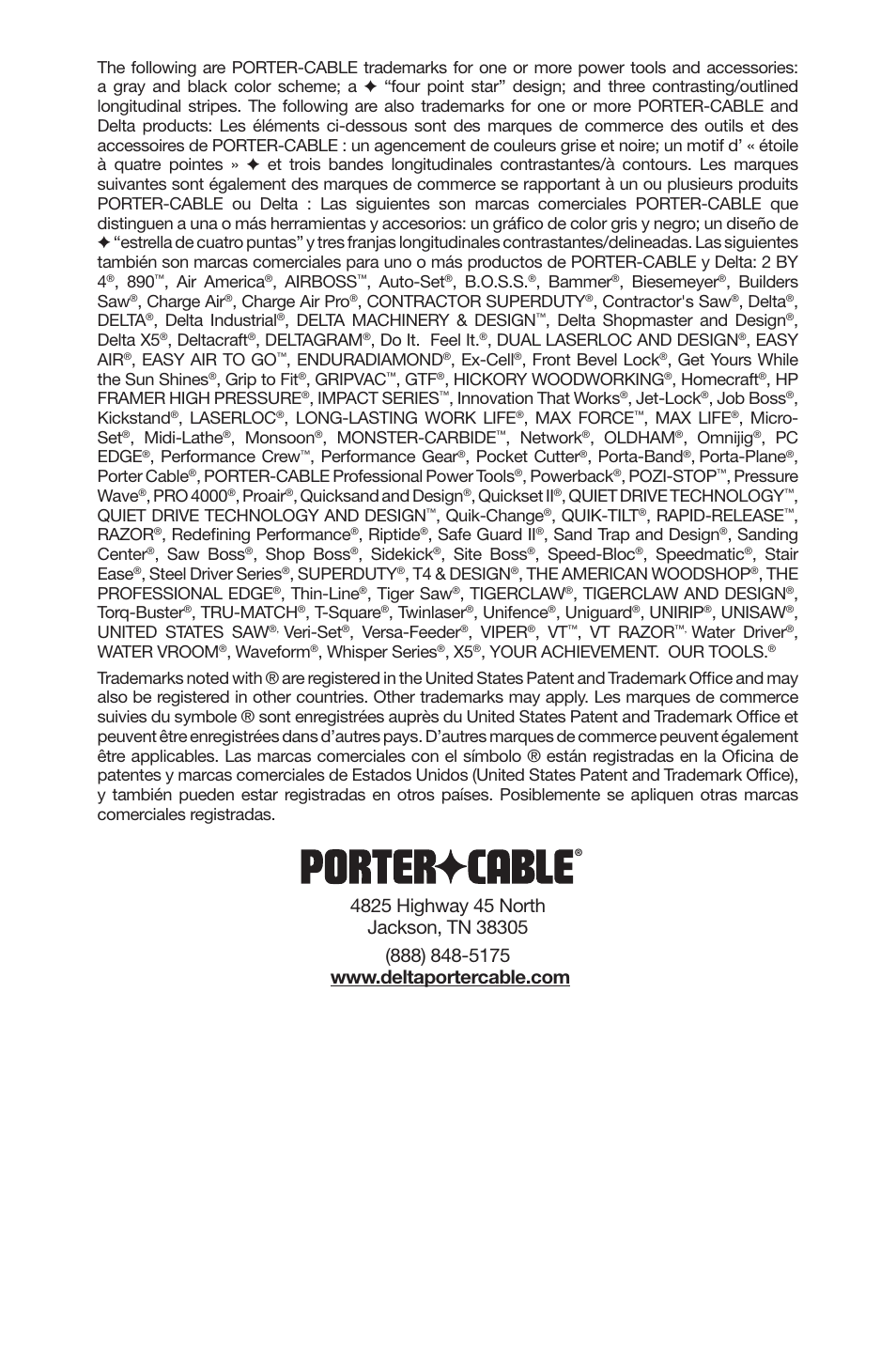 Porter-Cable C7501M User Manual | Page 80 / 80