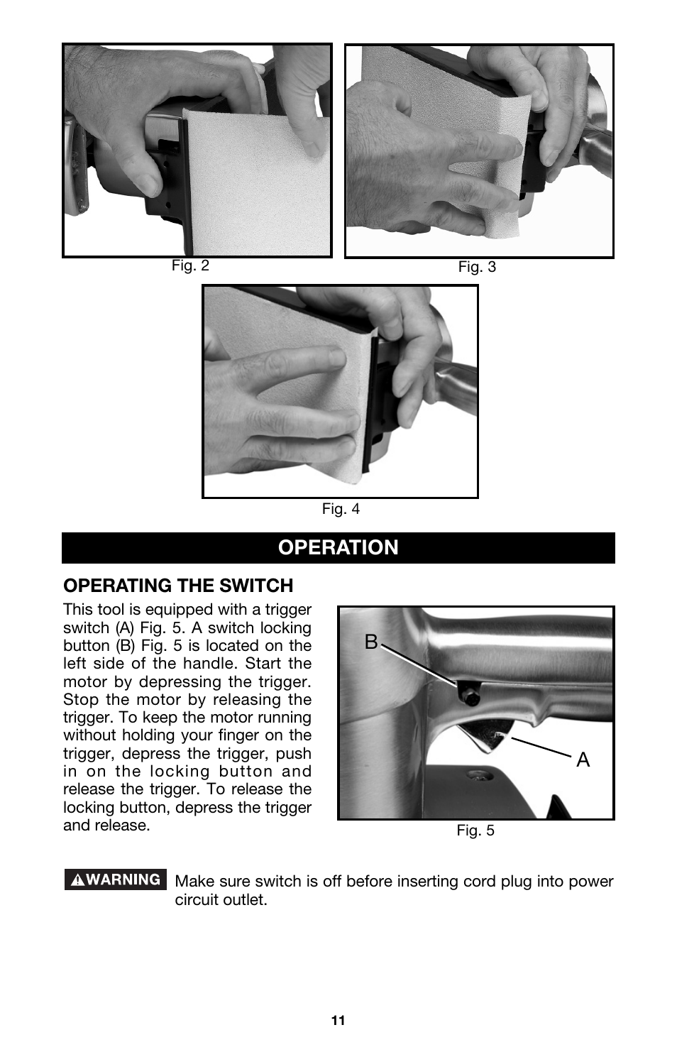 Ab operation | Porter-Cable MODEL 505 User Manual | Page 11 / 15