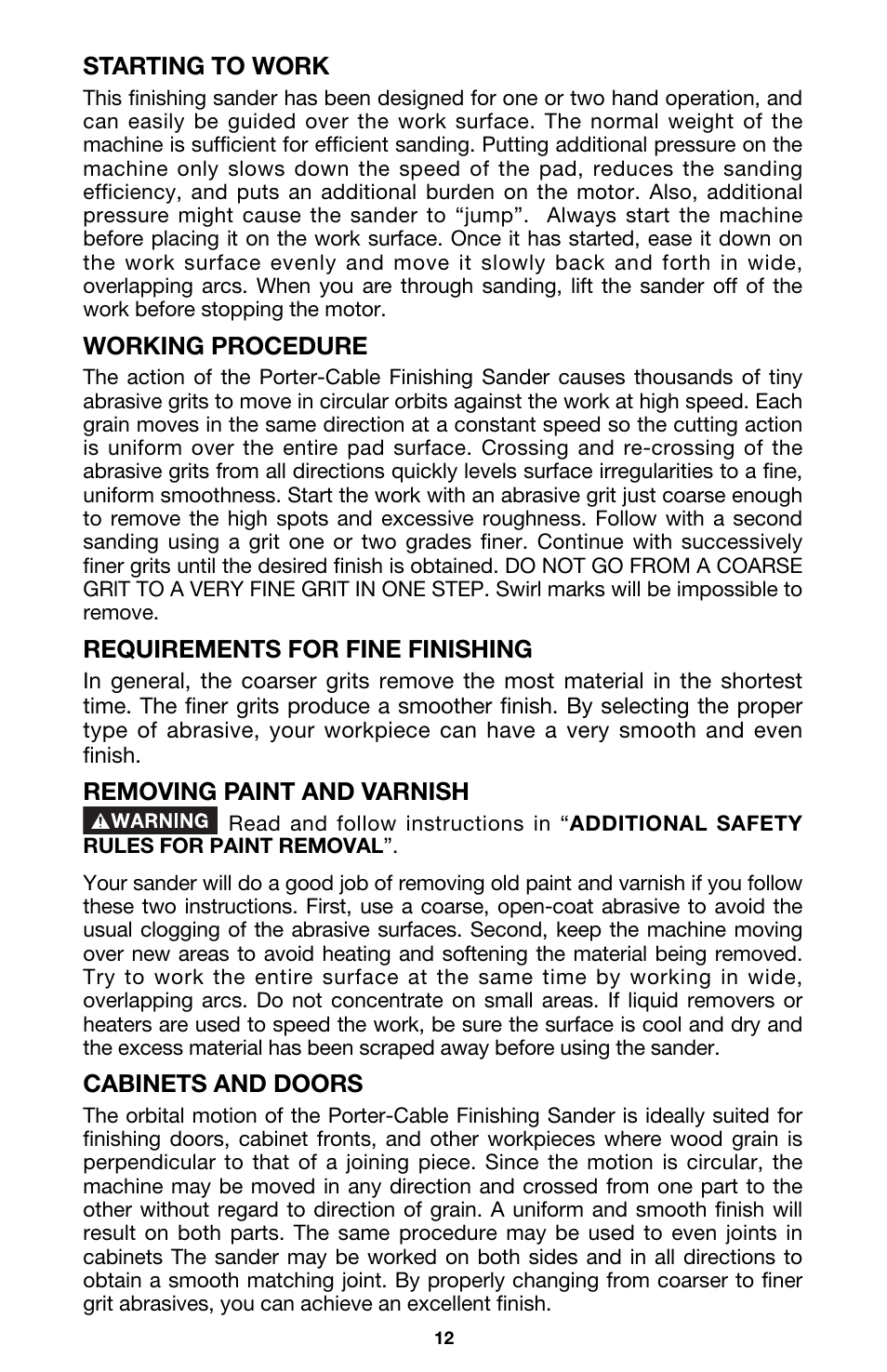 Porter-Cable MODEL 505 User Manual | Page 12 / 15