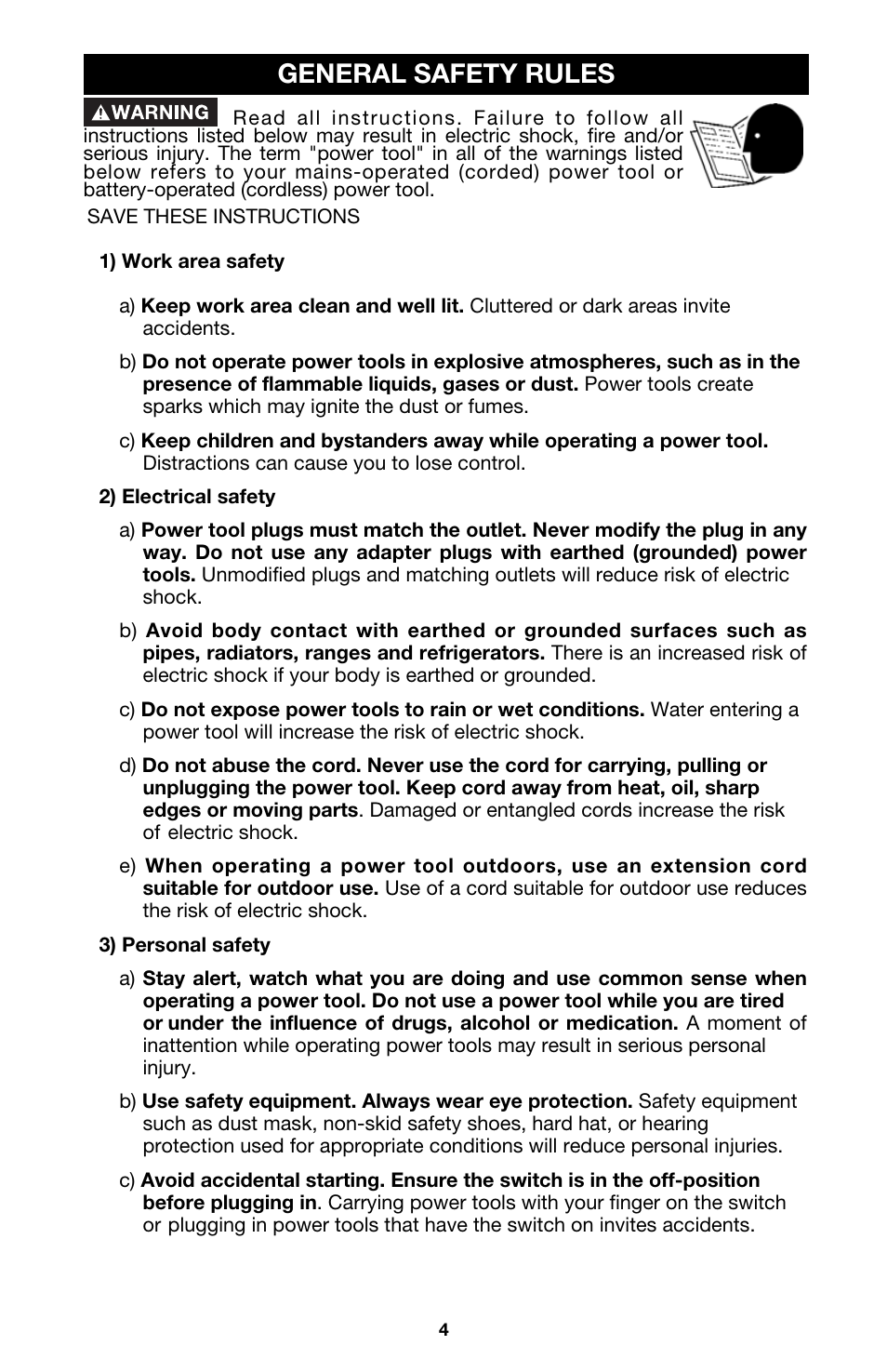General safety rules | Porter-Cable MODEL 505 User Manual | Page 4 / 15
