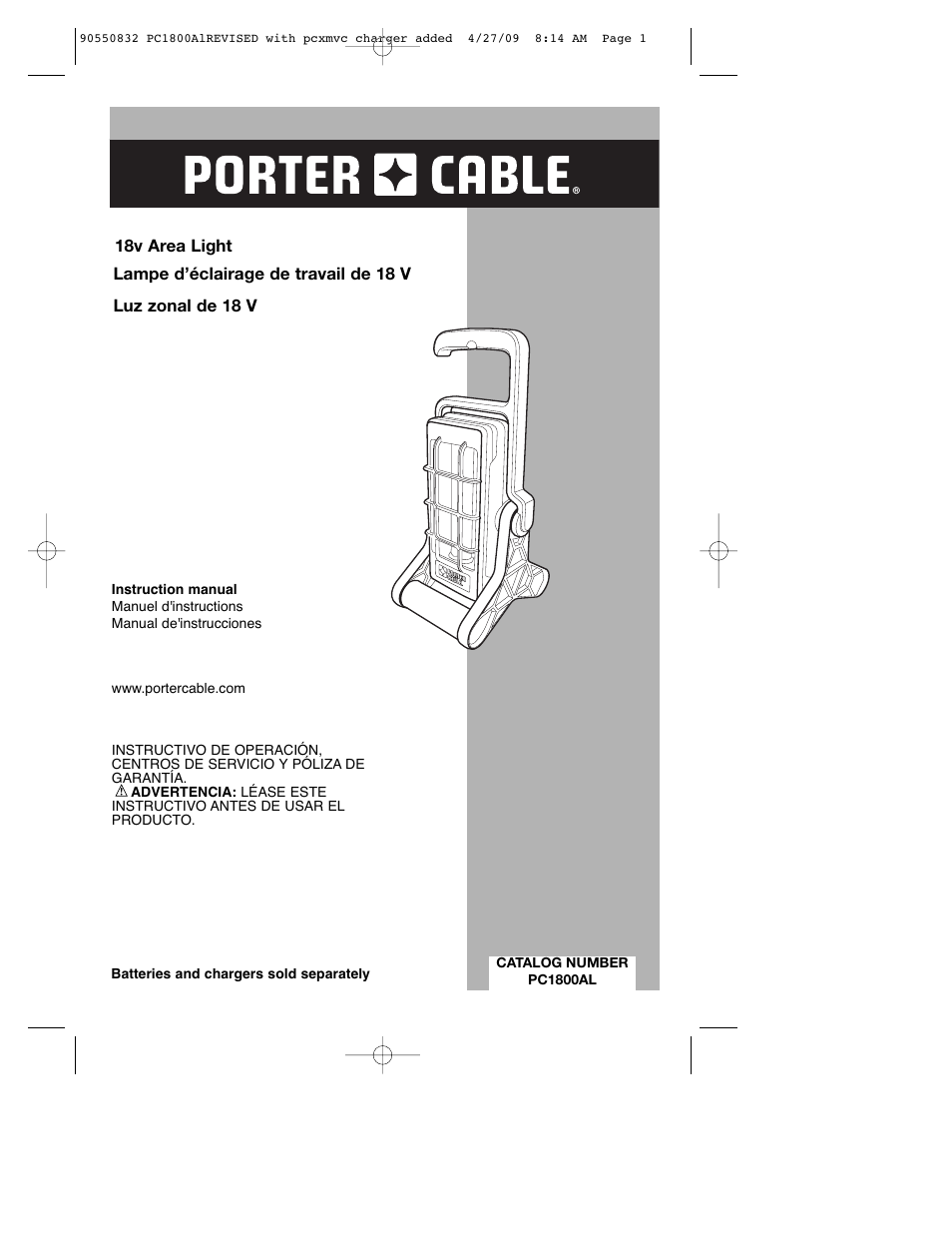 Porter-Cable 90550832 User Manual | 44 pages