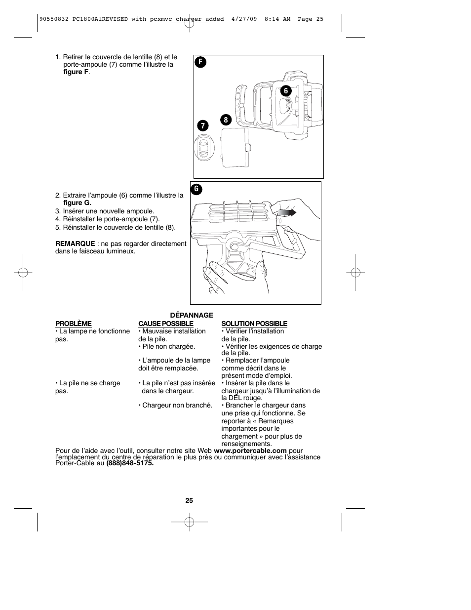 Porter-Cable 90550832 User Manual | Page 25 / 44