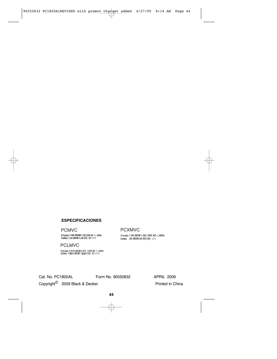 Porter-Cable 90550832 User Manual | Page 44 / 44