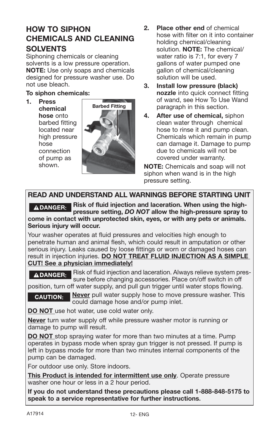 How to siphon chemicals and cleaning solvents | Porter-Cable A17914-05-10-06 User Manual | Page 12 / 64