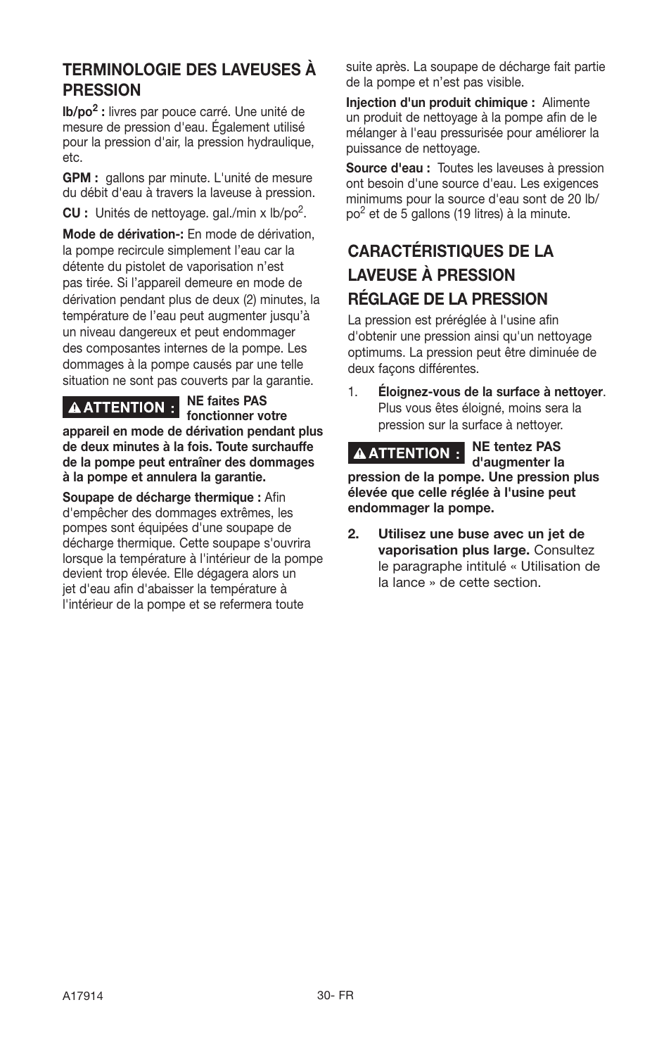 Terminologie des laveuses à pression | Porter-Cable A17914-05-10-06 User Manual | Page 30 / 64