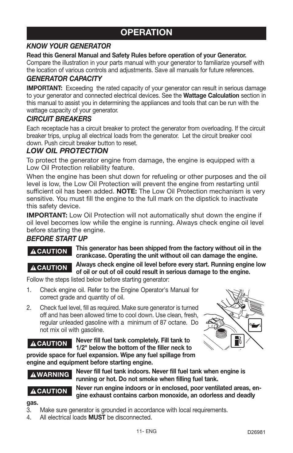 Operation | Porter-Cable D26981-028-0 User Manual | Page 11 / 22