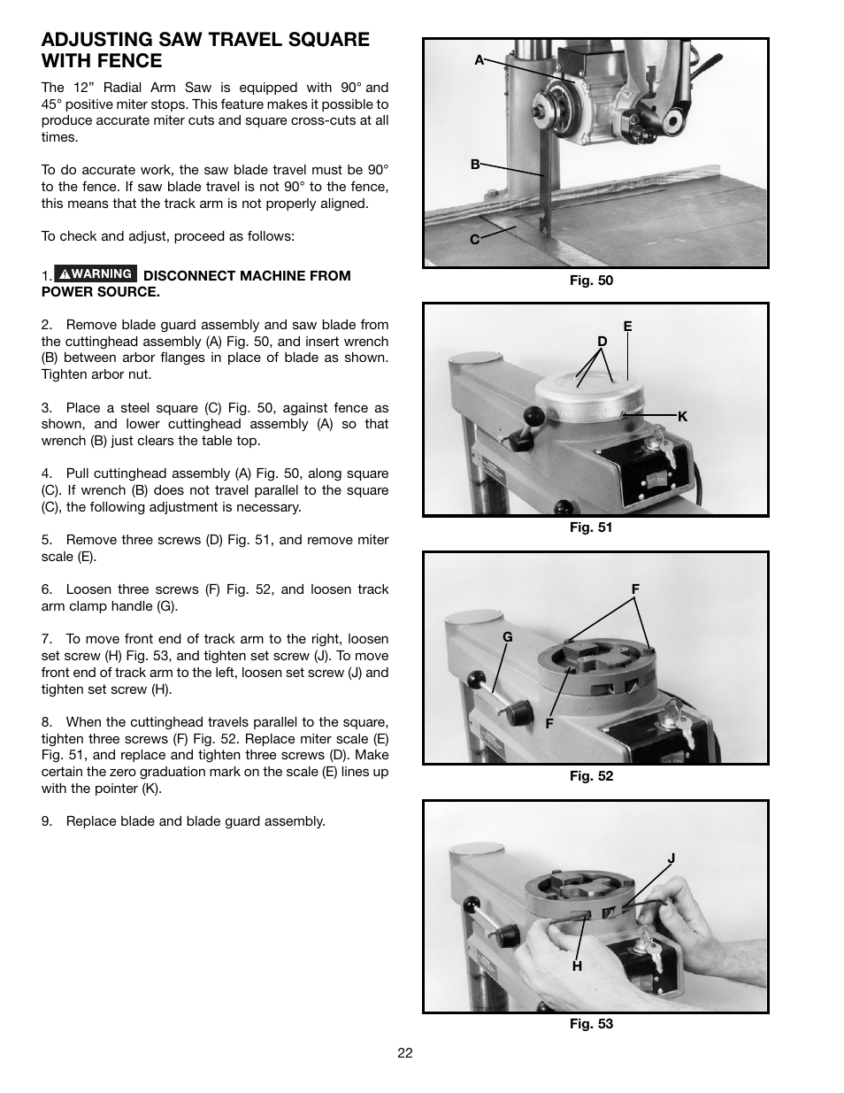 Adjusting saw travel square with fence | Porter-Cable 33-891 User Manual | Page 22 / 32