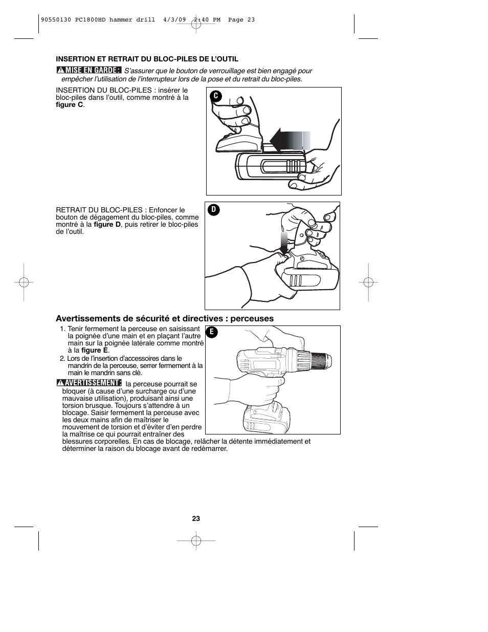 Porter-Cable PC1800HD User Manual | Page 23 / 44