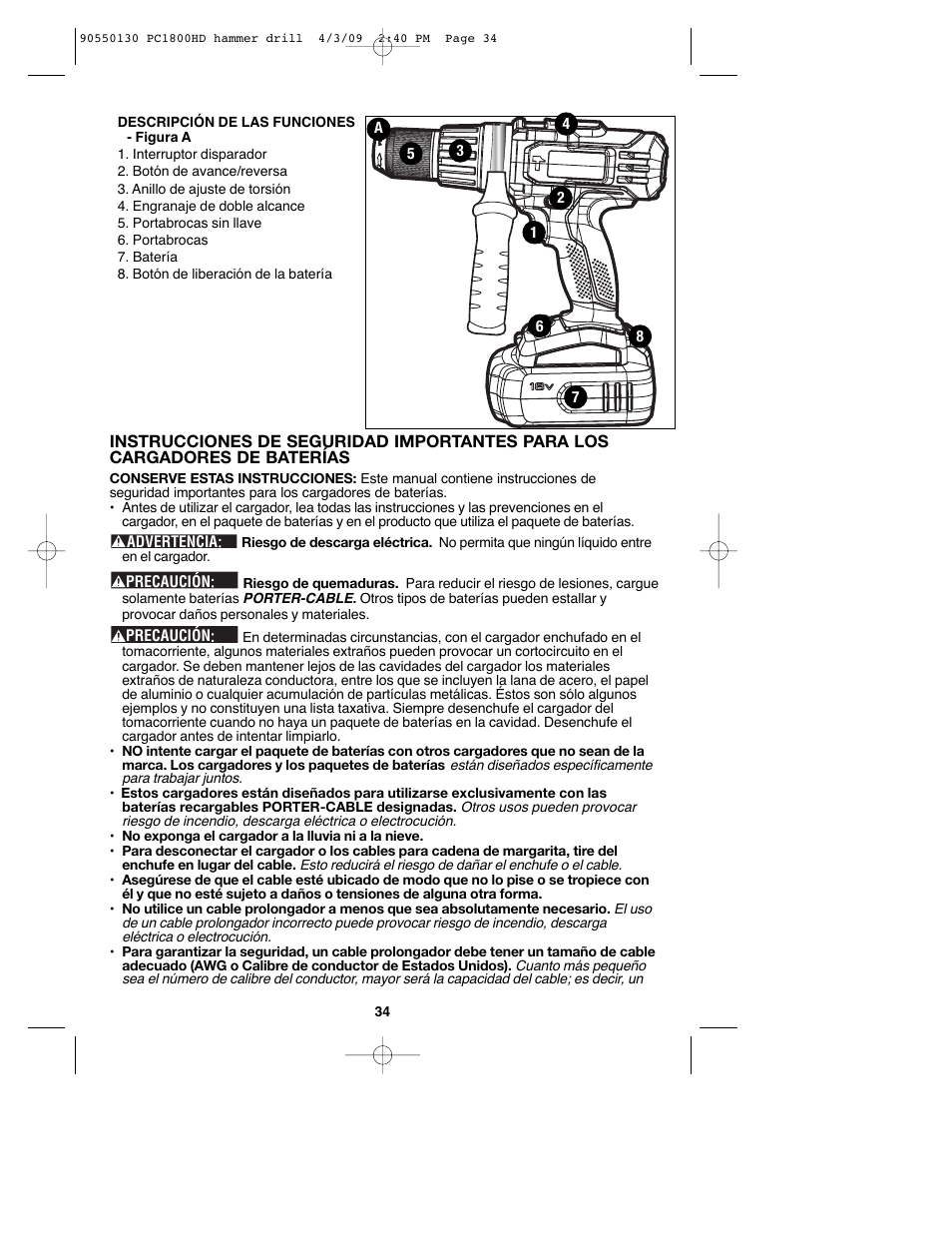 Porter-Cable PC1800HD User Manual | Page 34 / 44