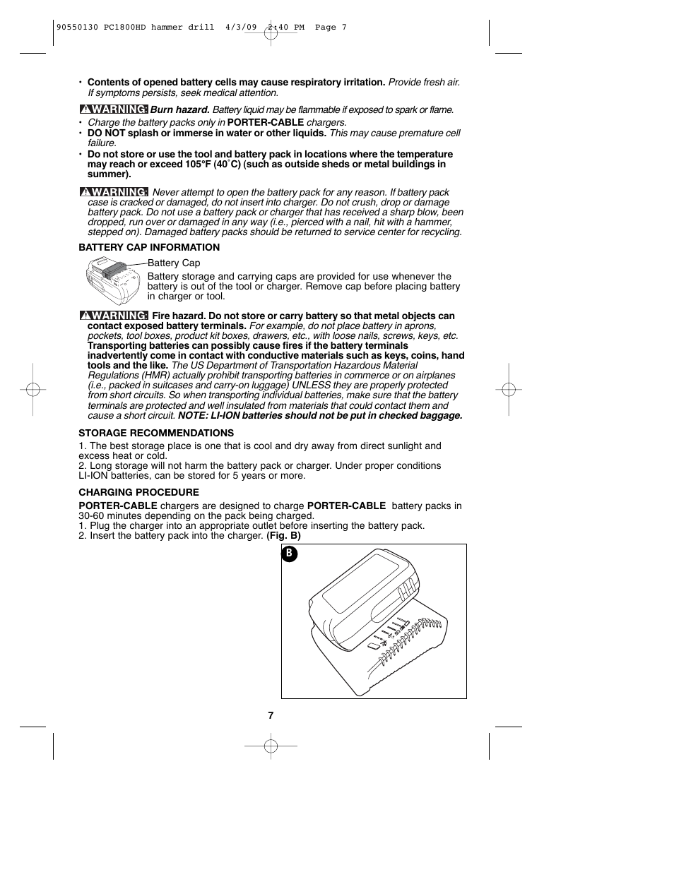 Porter-Cable PC1800HD User Manual | Page 7 / 44