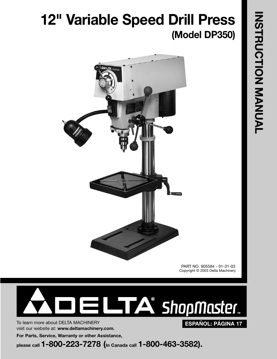 Porter-Cable DP350 User Manual | 17 pages